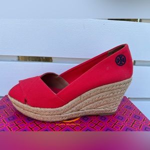 Tory Burch
Filipa Colorblock Espadrille, Red Wedge Women size 38